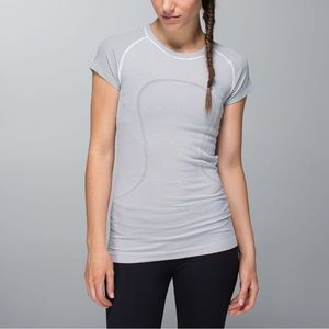 Lululemon Run: Swiftly Tech Short Sleeve *Stripe - White